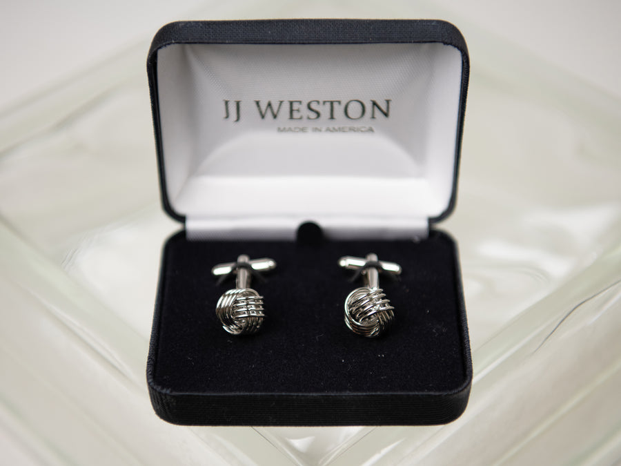 JJ WESTON 32471- Wire Knot Cufflinks - Silver