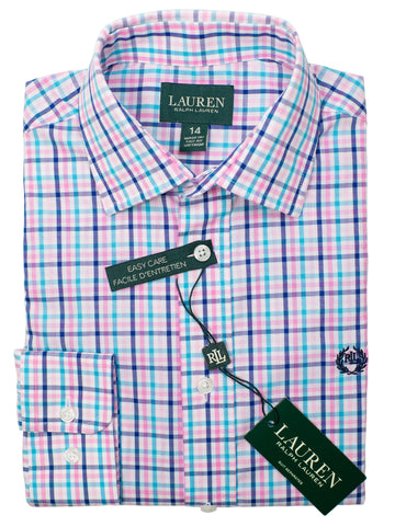 Lauren Ralph Lauren 30882 Boy's Dress Shirt- Plaid - Pink/Blue