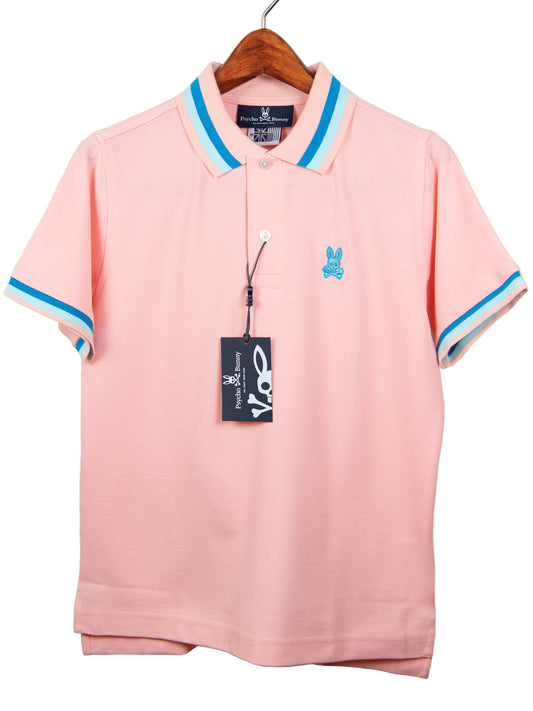 Psycho Bunny 31926 Boy's Short Sleeve Polo- Pink