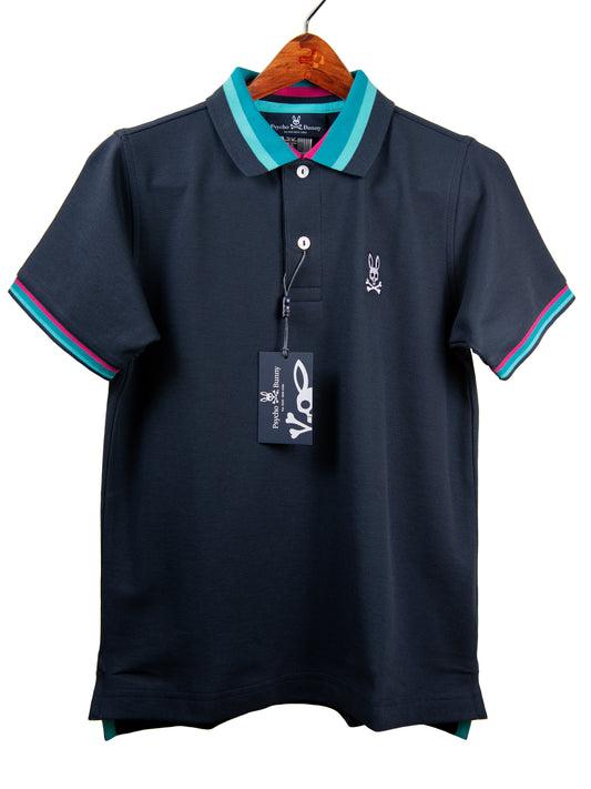 Psycho Bunny 32462 Boy's Short Sleeve Polo- Navy