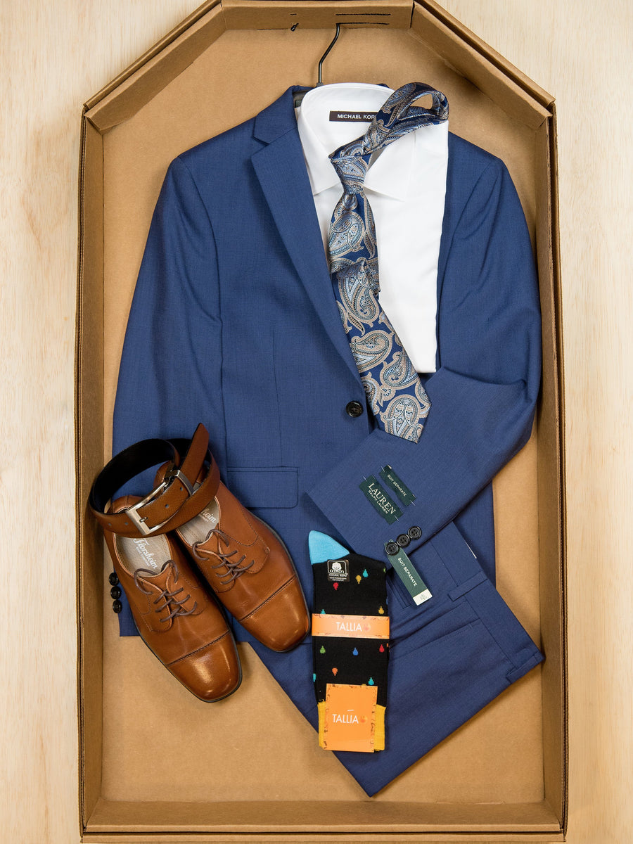 Complete Blue Suit Outfit 25621 Boys Suit Bundle Lauren 