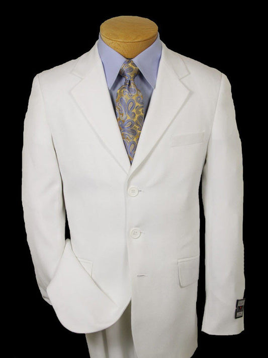 Europa 3883 65% Polyester/ 35% Rayon Boy's Suit Separates Jacket - Solid Gab - White